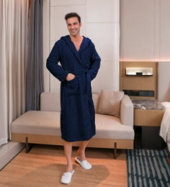 Conjunto de bata de terciopelo de fibra para hombre 