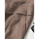 Women's Wide Leg Palazzo Pants Cotton Linen Elastic Waist Casual Pants Breathable Summer Trousers With Pockets