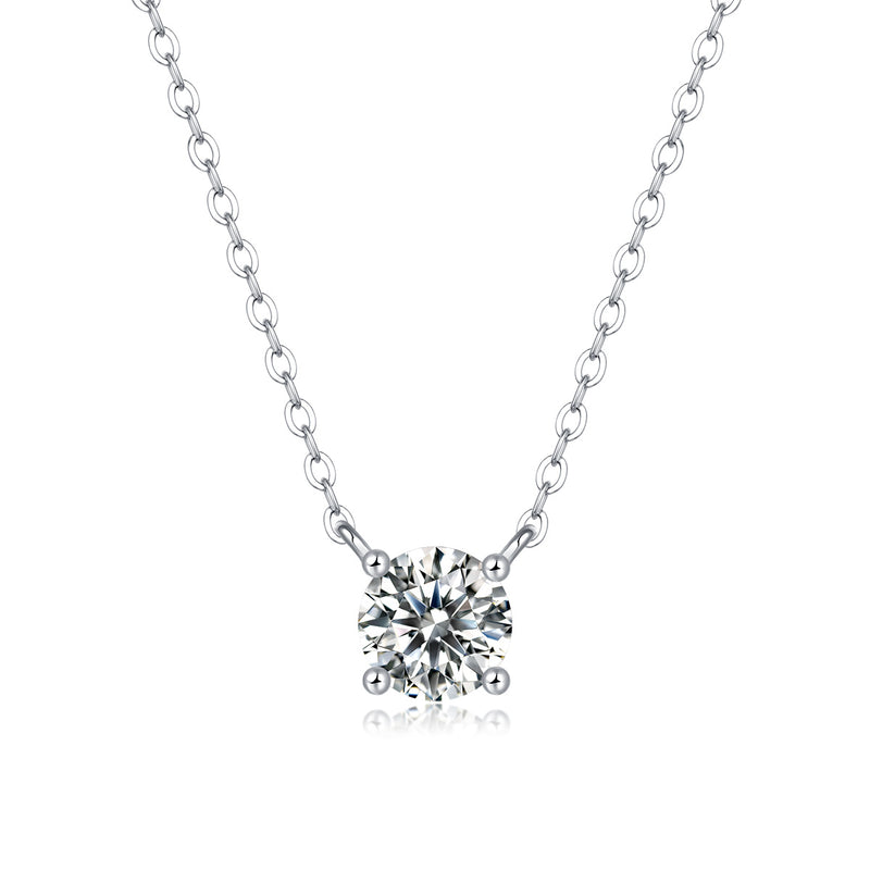 My Heart Will Last Forever - Affordable Diamond Jewelry Necklace Pendant Set With 1-carat And 2-carat Moissan Diamonds, S925 Sterling Silver And Platinum Plating. Fashionable And Trendy Jewelry
