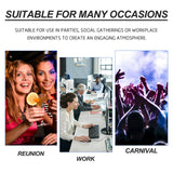 Image showcasing social settings: reunion, work, and carnival for engaging atmosphere.