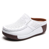 Fashionable All-match Rocking Shoes Thick-soled Muffin Closed Toe Half Slippers
