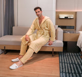 Conjunto de bata de terciopelo de fibra para hombre 