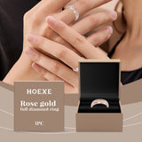 Hoexe Rose Gold Ring Women's Light Luxury Rose Gold Ornament Ring Exquisite And Versatile Niche Ring