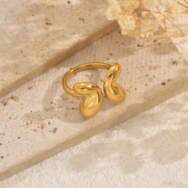 Lxalry Gold Butterfly Ring For Women - 18K Gold Plated Stainless Steel Non-Adjustable Statement Jewelry, Waterproof, Hypoallergenic, Tarnish-Free Fashion Gift, Trending TikTok Ring