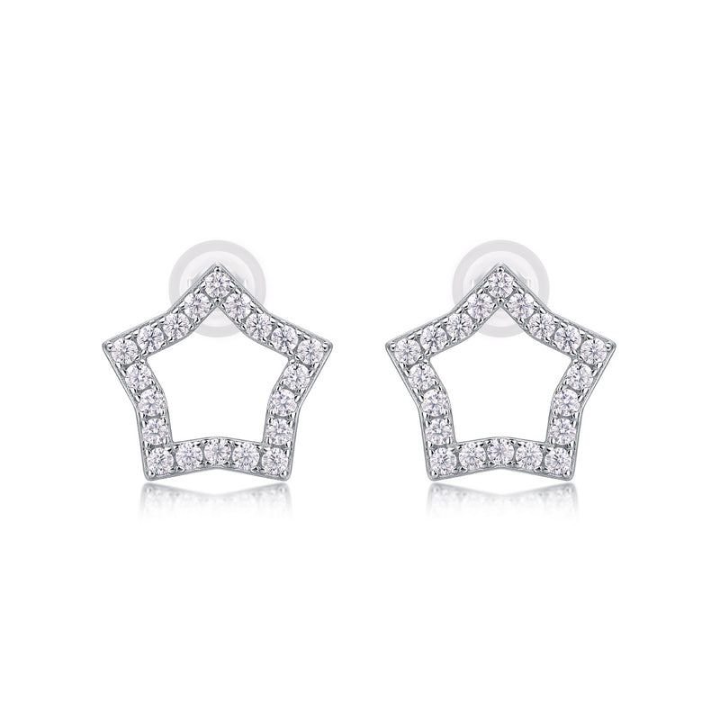 Tonight's New Star - S925 Moissanite Sterling Silver Earrings With Platinum-plated Stud Earrings, Fashionable, Trendy And Affordable Jewelry