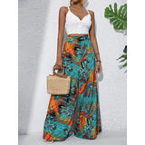 Palazzo Pants For Women Casual High Waist Printed Wide Leg Pant Trendy Boho Trousers Fashion Beach Outfits