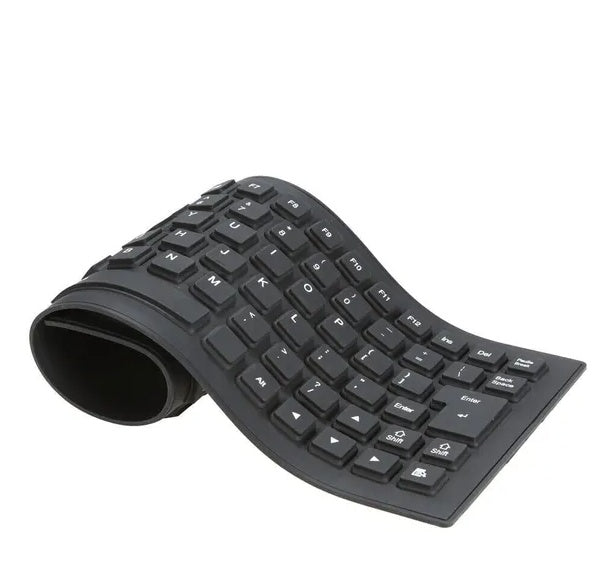 Waterproof Silicone Keyboard Foldable Flexible USB Dustproof DirtProof Full Size