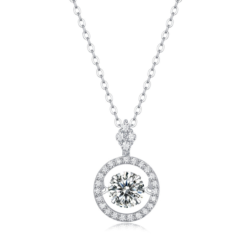 Touch - A Fashionable And Trendy Jewelry Necklace Pendant Set With 1-carat Moissanite S925 Sterling Silver And Platinum Plating