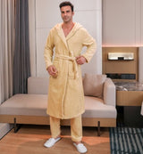 Conjunto de bata de terciopelo de fibra para hombre 