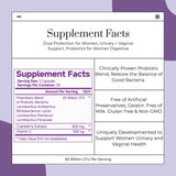 Probióticos vaginales para mujeres, pastillas para equilibrar el pH, prebióticos para la salud intestinal femenina, cápsulas de 60 mil millones de UFC, apoyo para el tracto urinario digestivo.
