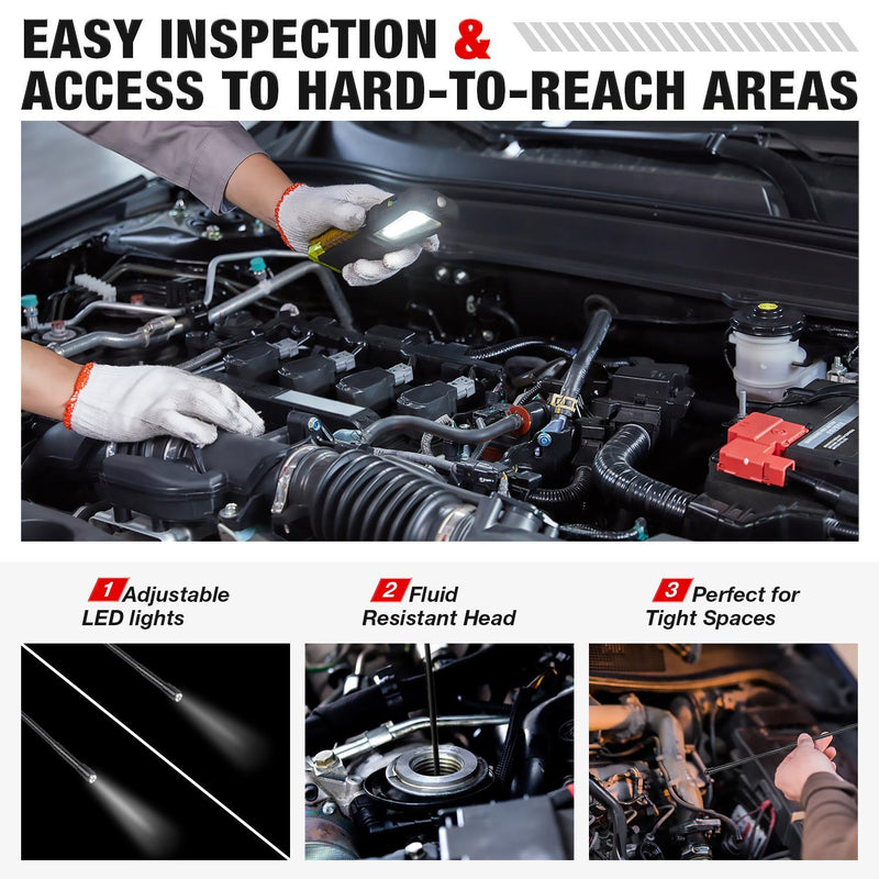 X431 VSP600 HD Waterproof Camera Video Endoscope 2m Cable 6-speed Adjustable LED Light Micro USB Type C Interface Car Special