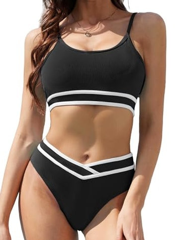 Women's Fashion Simple Solid Color Bikini Set
