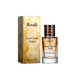 Roxel's Women's Charming Perfume Fresh Natural light with caramel fragrance packaging and bottle design.