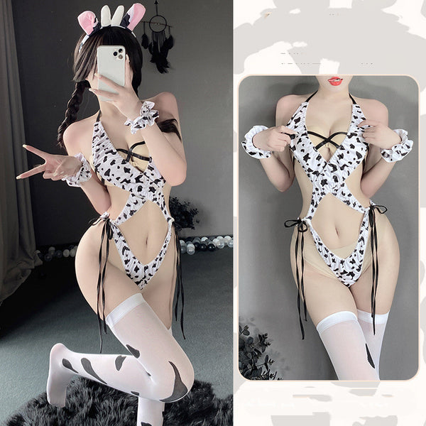Women's Fashion Cow Maid Pajamas Set