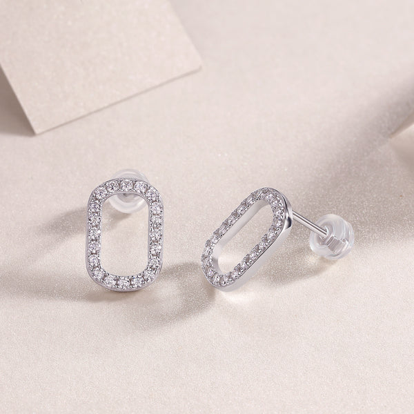 Return To Simplicity - Fashionable, Trendy And Affordable Jewelry Set With Moissanite S925 Sterling Silver And Platinum-plated Stud Earrings