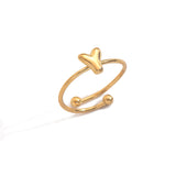 Lxalry 18K Gold Plated Stainless Steel Initial Ring For Women - Adjustable Minimalist Letter A-Z Rings, Personalized Gift Jewelry, Waterproof, Hypoallergenic, Tarnish-Free, Trendy Custom Statement Rin
