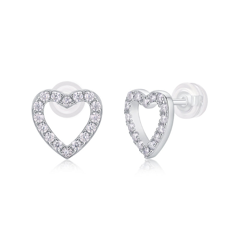 From The Heart - Fashionable, Trendy And Affordable Jewelry With Moissanite S925 Sterling Silver And Platinum-plated Stud Earrings