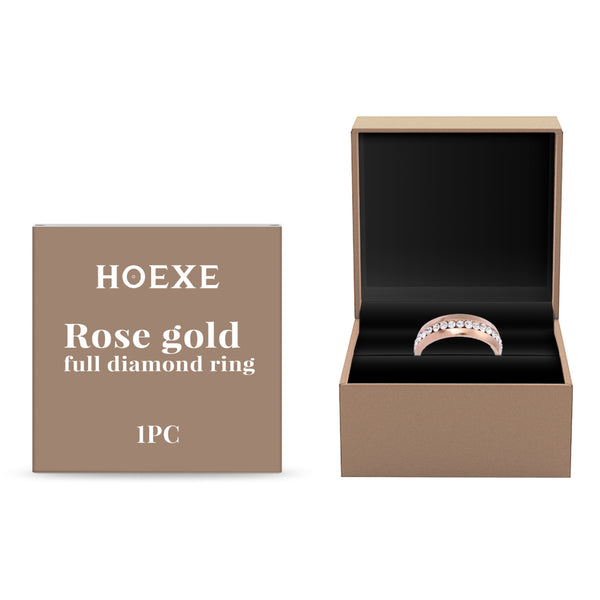 Hoexe Rose Gold Ring Women's Light Luxury Rose Gold Ornament Ring Exquisite And Versatile Niche Ring