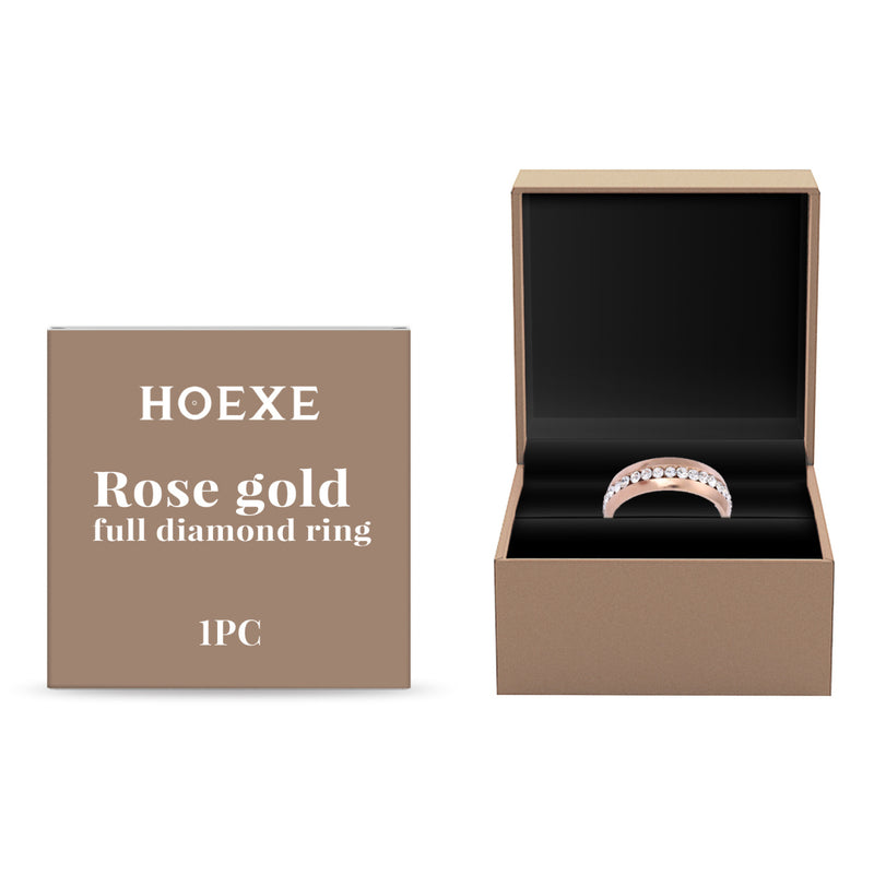 Hoexe Rose Gold Ring Women's Light Luxury Rose Gold Ornament Ring Exquisite And Versatile Niche Ring