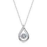 Dynamic - A Fashionable And Trendy Jewelry Necklace Pendant Set With 1-carat Moissanite S925 Sterling Silver And Platinum Plating