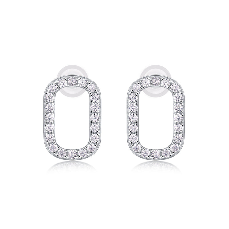 Return To Simplicity - Fashionable, Trendy And Affordable Jewelry Set With Moissanite S925 Sterling Silver And Platinum-plated Stud Earrings