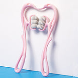 Masajeador de cuello manual multifuncional de seis ruedas con rodillos de masaje para aliviar el dolor.