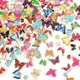 MARFOREVER 120 Pieces Butterfly Ornaments For Jewelry Making, All Kinds Of Gold Enamel Butterfly Pendants For DIY Necklaces, Brracelets, Earrings, Jewelry Making Supplies